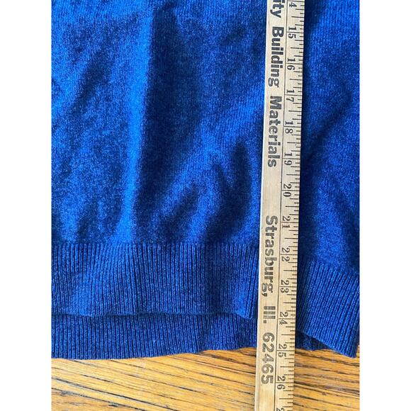 L L Bean Lambswool Sweater V Neck Mens Large Blue - Picture 7 of 10